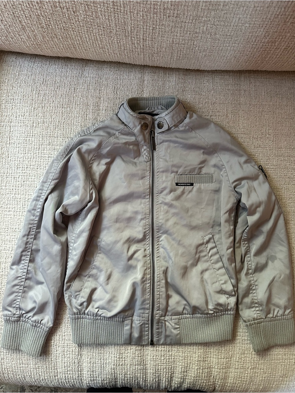 Members Only Light Gray Kids' Bomber Jacket Size 7